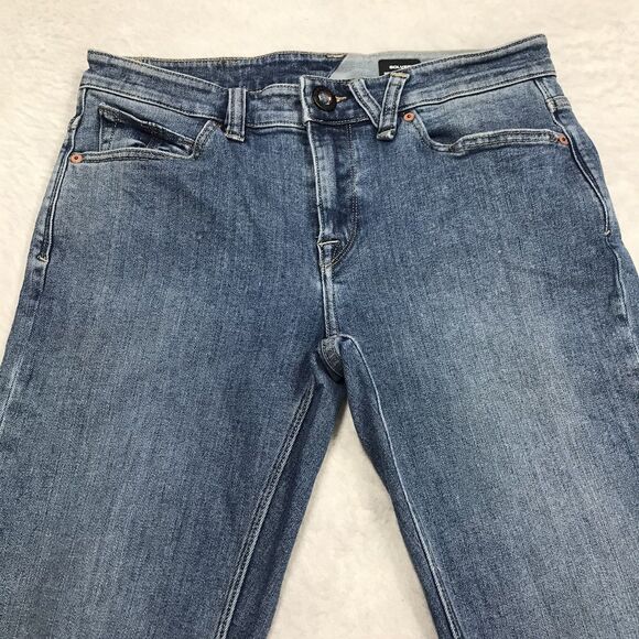 VOLCOM Solver Jean Men 29(30x28) Modern Straight Stretch Med Light Wash Surf - Picture 3 of 16